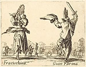 Fracischina and Gian Farina by Jacques Callot