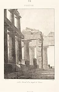 Galerie latérale d'un temple de Pestum by Jean-Baptiste Isabey
