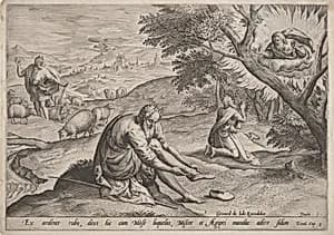God Appearing to Moses by Jan Sadeler I, after Maarten van Cleef