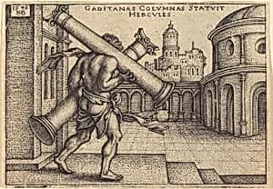 Hercules Carrying the Columns of Gades by Sebald Beham