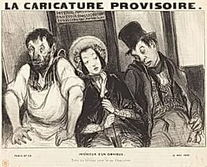 Intérieur d'un omnibus by Honoré Daumier