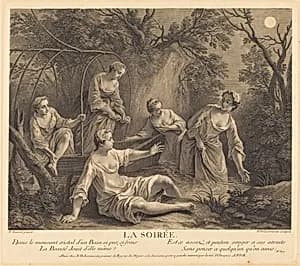 La soiree by Nicolas de Larmessin IV after Nicolas Lancret