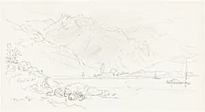Lake in a Mountainous Landscape by Myles Birket Foster