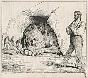 L'antre du lion by Honoré Daumier