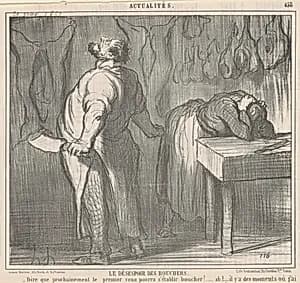 Le désespoir des bouchers by Honoré Daumier