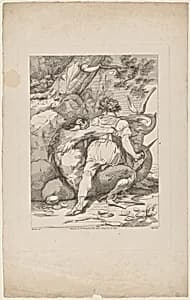 Man Attacking a Monster