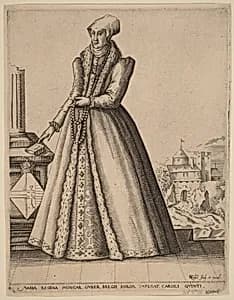 Mary, Queen of Hungary by Karel van Sichem after Christoffel van Sichem I