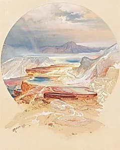 Minerva Terrace, Yellowstone by Thomas Moran