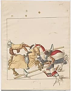 Mock Joust of War with Fixed Shields by German 16th Century