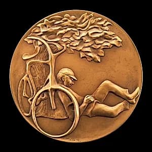Mountain Solitude: Dozing Cyclist [obverse]