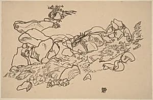 Mountain Stream by Egon Schiele