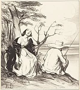 O douleur!... avoir rêvé... un époux... by Honoré Daumier