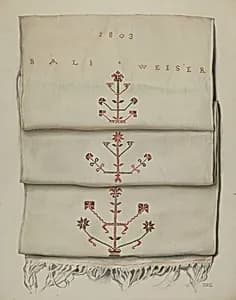 Pa. German Embroidered Towel by Frances Lichten