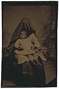Portrait of a Hidden Woman and Child by American 19th Century