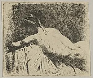 Reclining Female Nude by Gioacchino Banfi