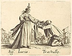 Signa. Lucia and Trastullo by Jacques Callot