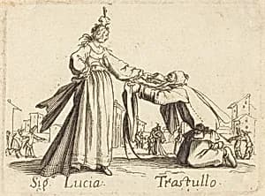 Signa. Lucia and Trastullo by after Jacques Callot