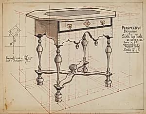 Slate-top Table by M. Rosenshield-von-Paulin