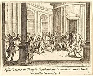 Stoning of Jesus by Jacques Callot