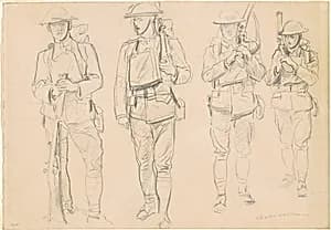 Studies for "Entering the War" [recto] by John Singer Sargent
