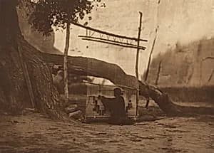 The Blanket Weaver - Navaho by Edward Sheriff Curtis