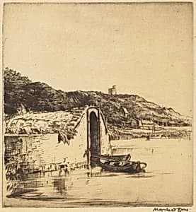 The Provost's Boathouse, Culross - No. 2 by Sir Muirhead Bone