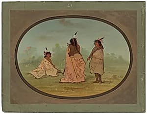 Three Blackfoot Men by George Catlin