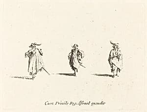 Three Gentlemen by Jacques Callot