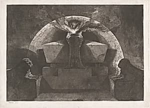 Tomb with Death Standing by Louis-Jean Desprez