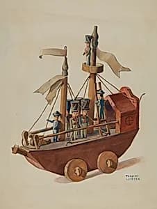 Toy Warship by Frances Lichten