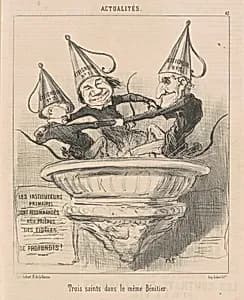 Trois saints dans le même bénitier by Honoré Daumier