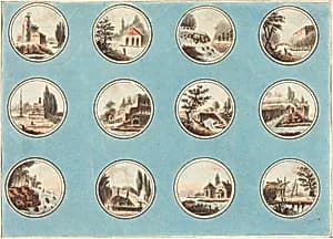 Twelve Roundels with Landscapes by Laurent Guyot after Jean Henry Alexandre Pernet