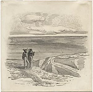 Two Figures in a Landscape by Odilon Redon