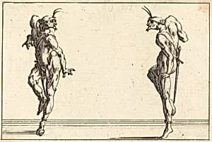 Two Pantaloons Dancing by Jacques Callot