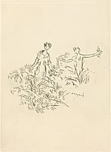 Two Women with Flowers in Their Hands