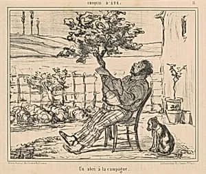 Un abri a la campagne by Honoré Daumier