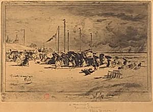 Un Grain à Trouville (Squall at Trouville) by Félix-Hilaire Buhot