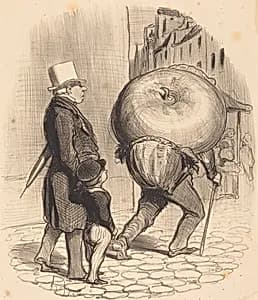 Une Leçon de botanique by Honoré Daumier