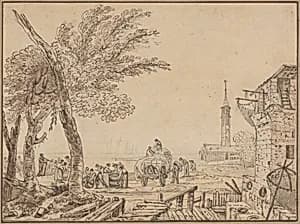 View of a Port by European 18th Century