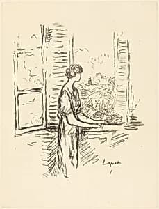 Woman Standing by an Open Window