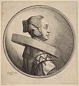 Woman with a Ruff in Profile by Wenceslaus Hollar