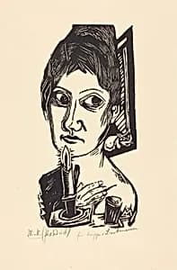 Woman with Candle (Frau mit Kerze) by Max Beckmann