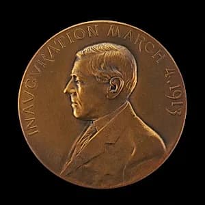 Woodrow Wilson Inaugural Medal [obverse] by American 20th Century (engraver/modeler), Whitehead & Hoag Company (manufacturer)