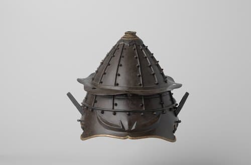 Helm van ijzer met zilver ingelegd by anonymous