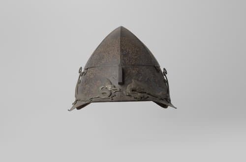 Helm van ijzer met zilver ingelegd by anonymous