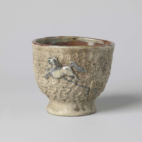 Tea bowl with a running horse by anonymous; anonymous