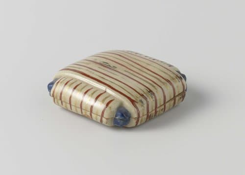 Square box with ornamental lines by anonymous; anonymous