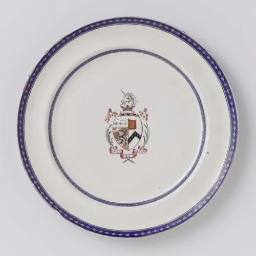 Plate with the arms of the Samler and Shaw family by anonymous