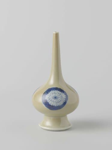 Rosewater sprinkler or bottle with light brown and chrysanthemums by anonymous