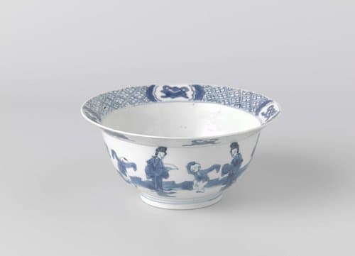 Bowl with women and boys in a landscape by anonymous